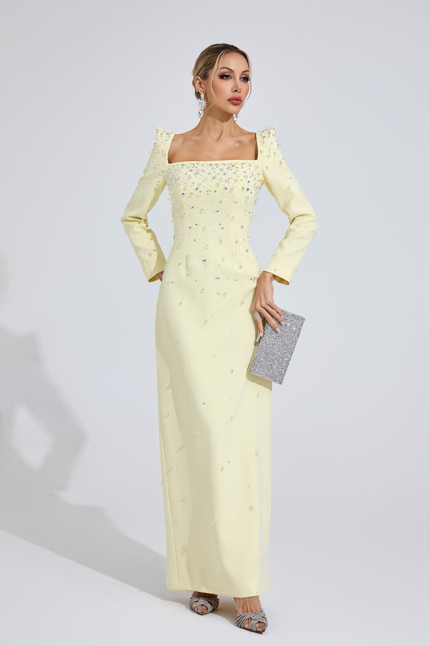 Tarn Yellow Diamond Maxi Dress