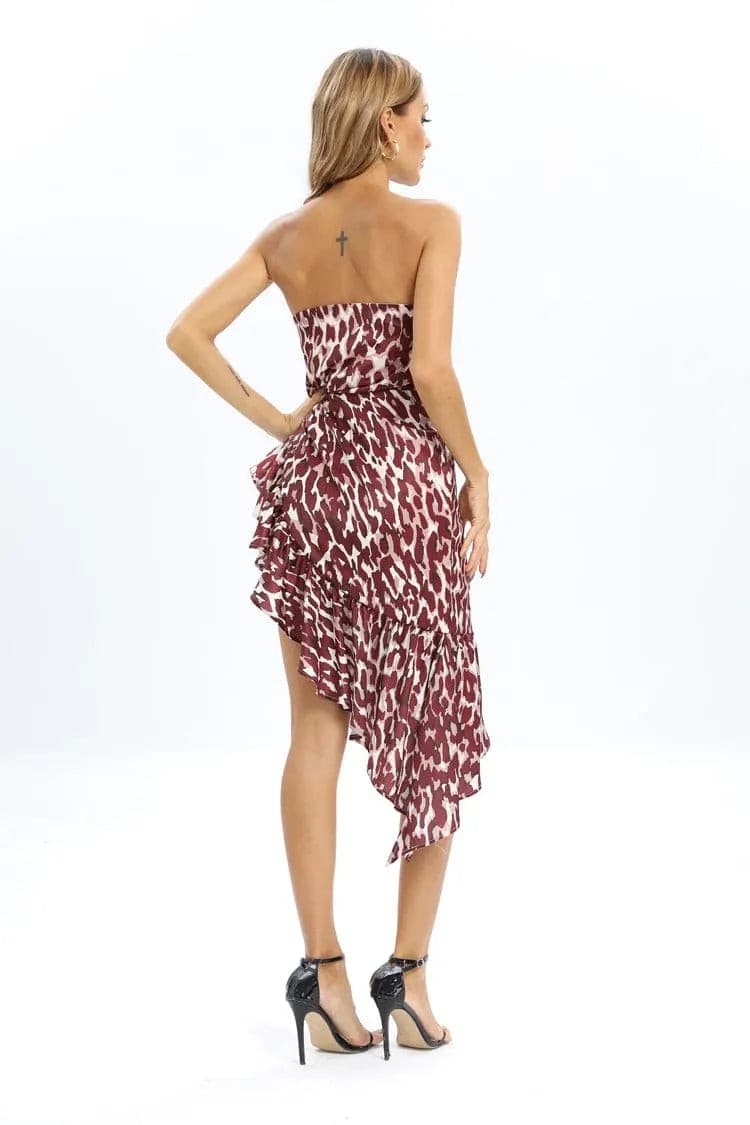 Rosalind Floral Printed Rushed Midi Dress