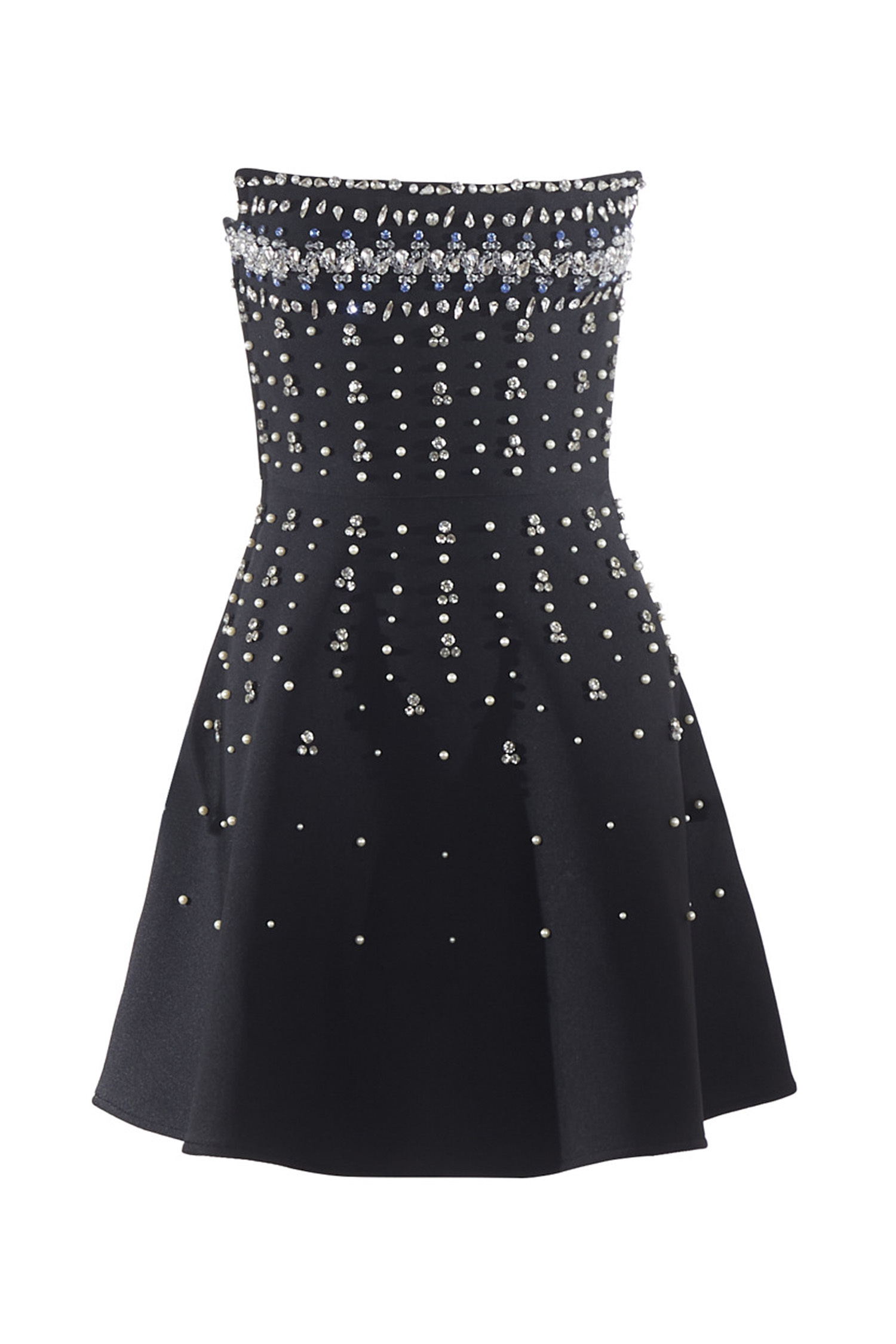 Charles Black Diamond Embellished Mini Dress