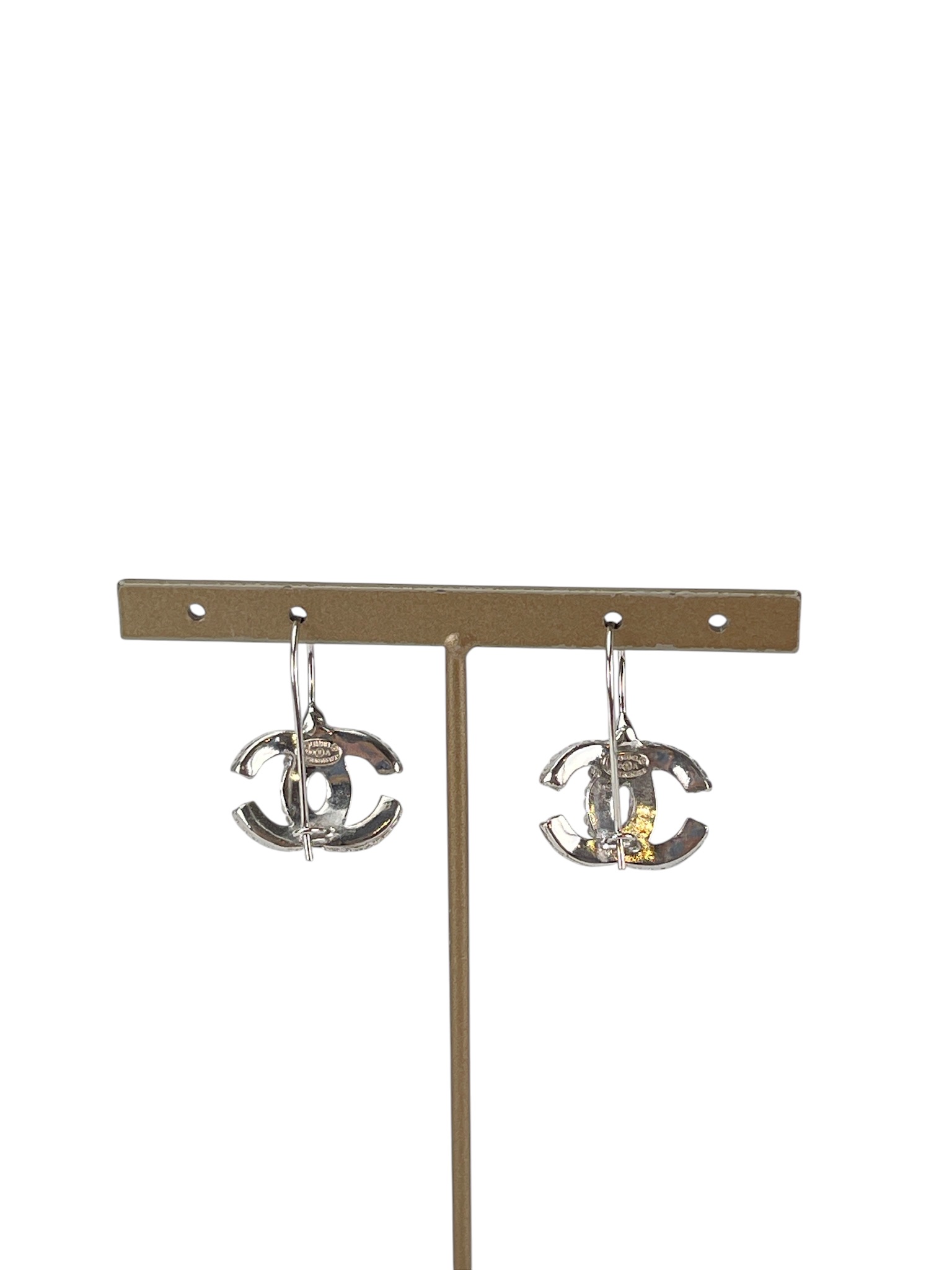 CHANEL - 00A Silver Wheat Ear CC Earrings