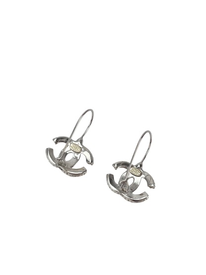 CHANEL - 00A Silver Wheat Ear CC Earrings