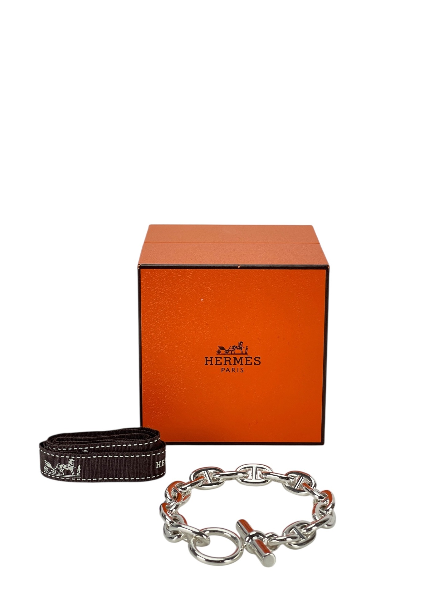HERMES - Chaine d'ancre Bracelet Medium Model 12 Links SILVER