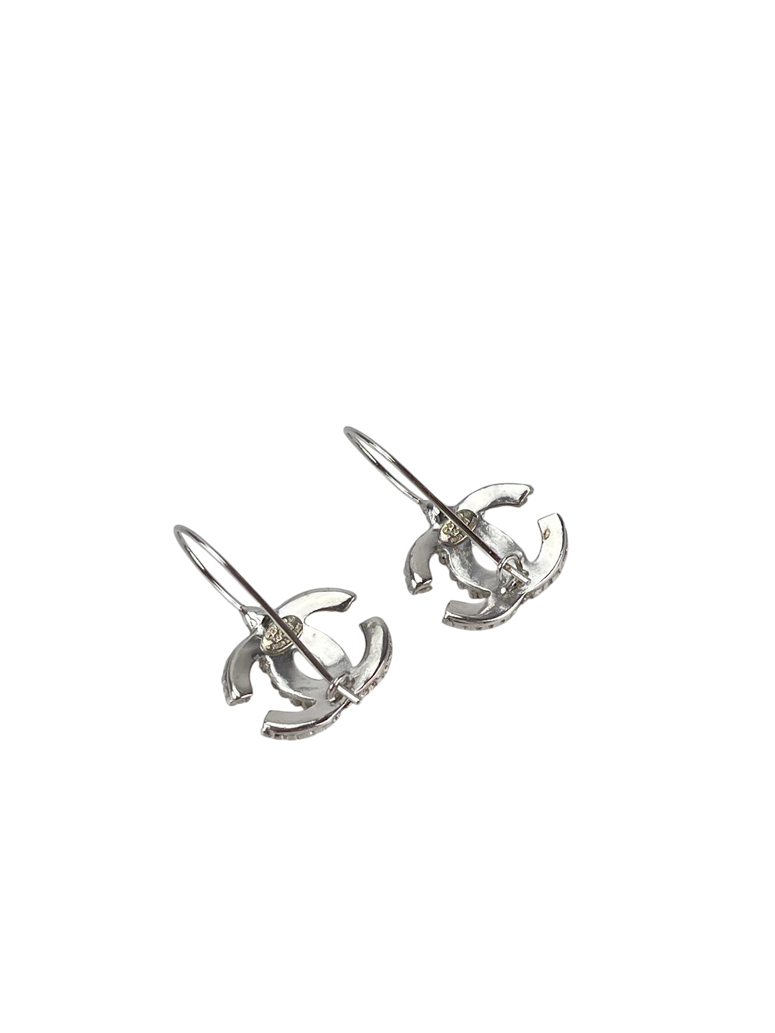 CHANEL - 00A Silver Wheat Ear CC Earrings