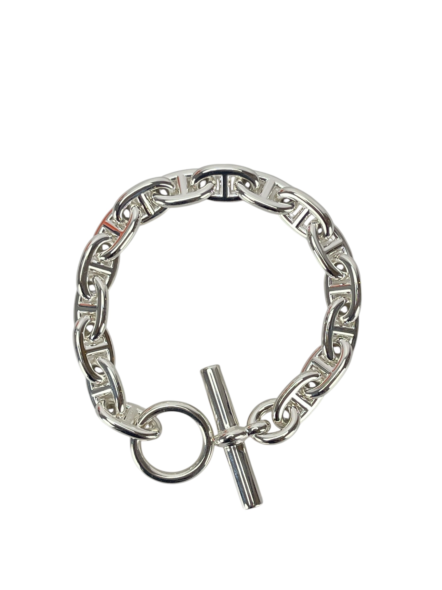 HERMES - Chaine d'ancre Bracelet Medium Model 12 Links SILVER