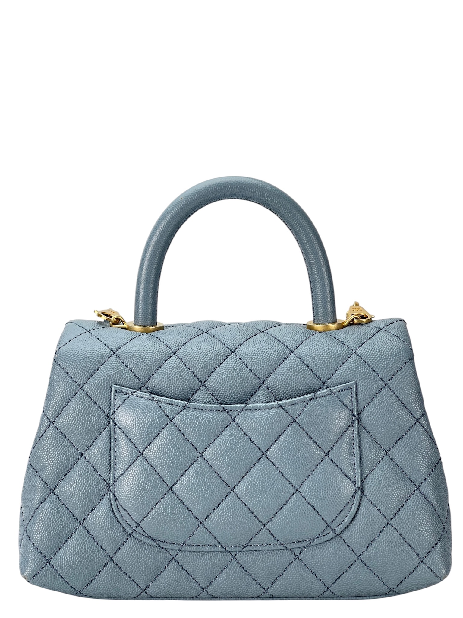 CHANEL - Caviar Coco Handle Bag Blue