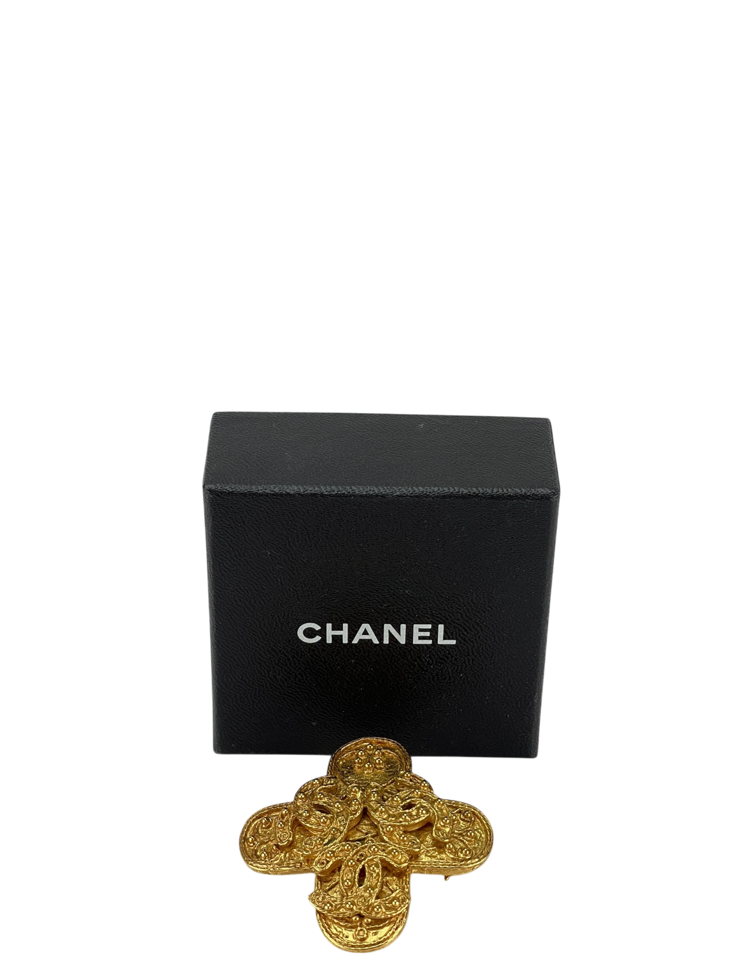 CHANEL - Gold Metal Triple  Coco Mark Brooch 
