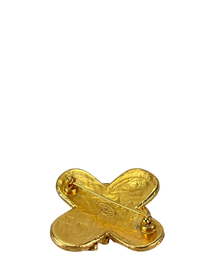 CHANEL - Gold Metal Triple  Coco Mark Brooch 