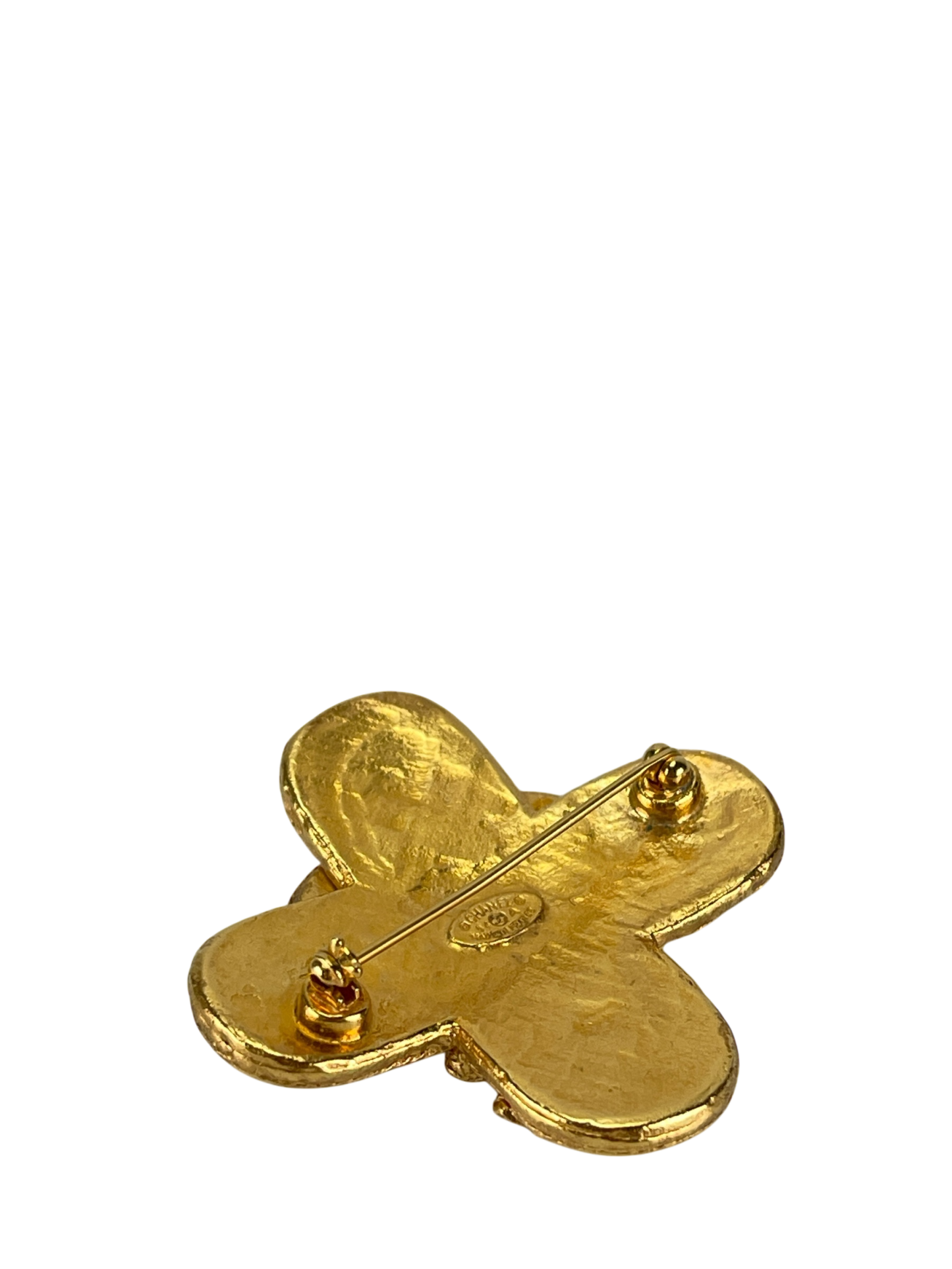 CHANEL - Gold Metal Triple Coco Mark Brooch