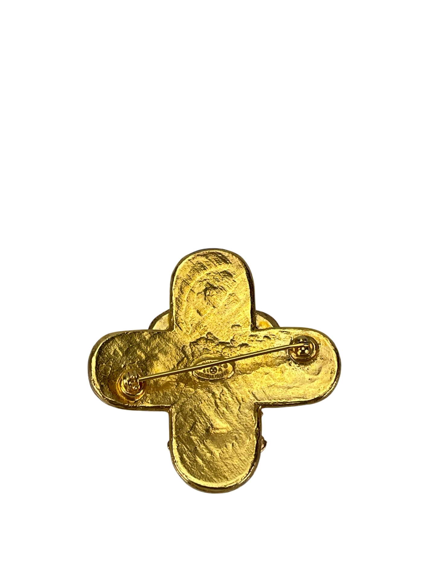 CHANEL - Gold Metal Triple Coco Mark Brooch