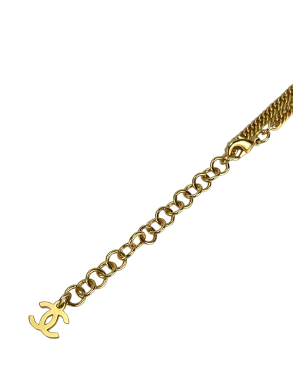 CHANEL - 24P  CC Logo Chain Denim Coco Mark Necklace