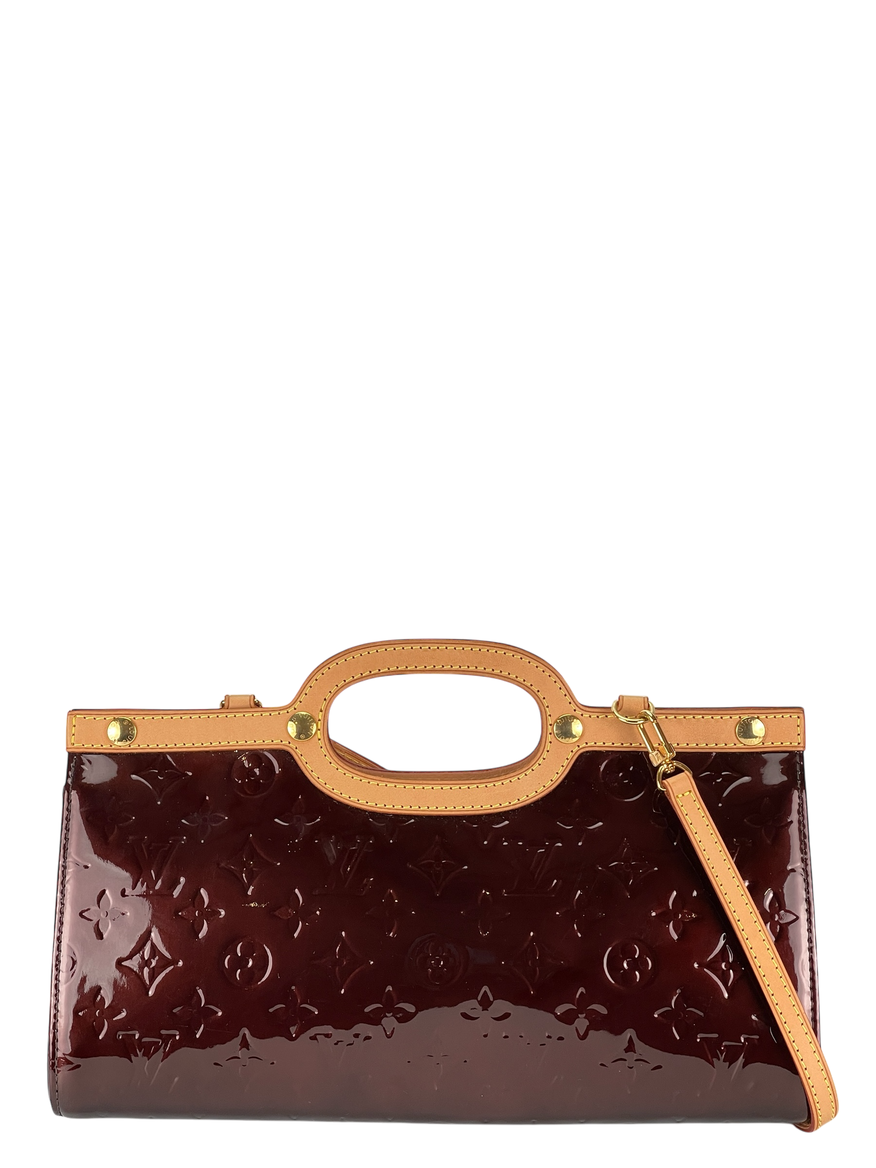 LOUIS VUITTON - Red Patent Leather Vernis Roxbury Shoulder Bag