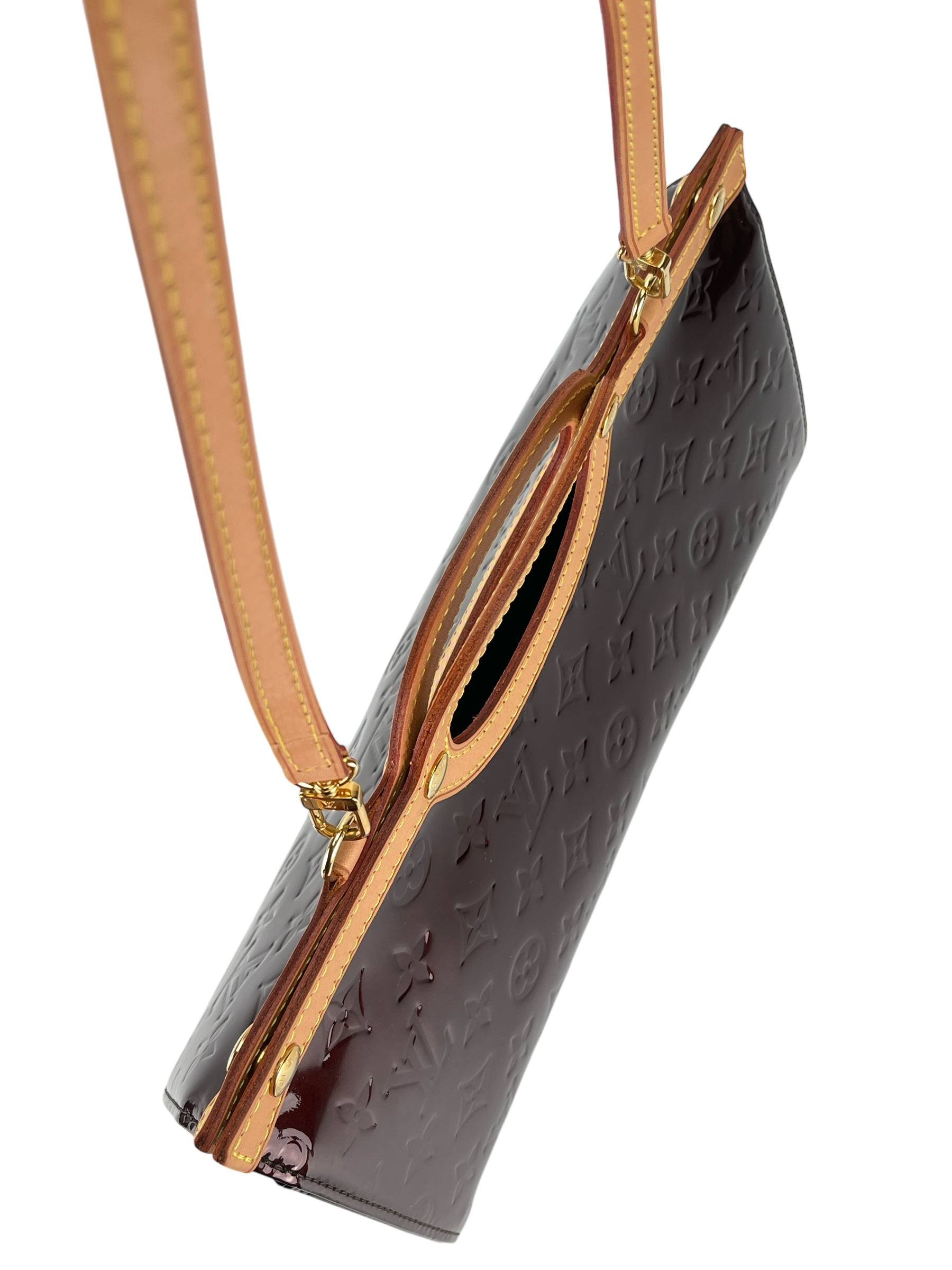 LOUIS VUITTON - Red Patent Leather Vernis Roxbury Shoulder Bag