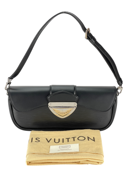 LOUIS VUITTON - Black Epi  Montaigne Clutch Bag