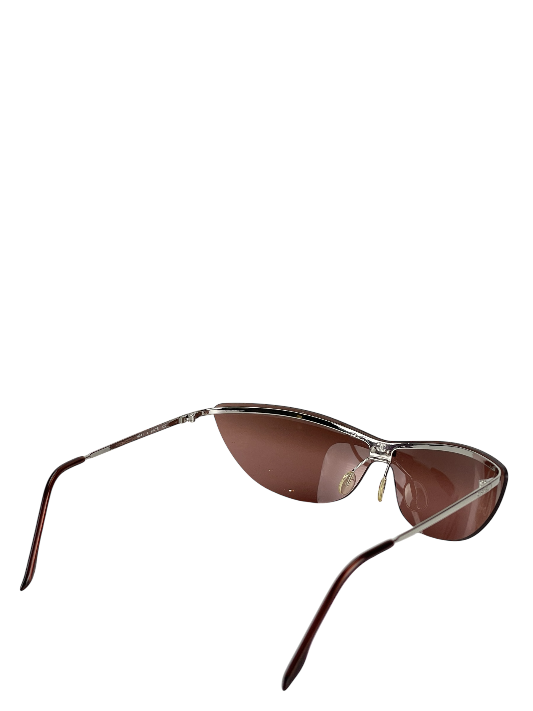 CHANEL - Dark Red Metal Sunglasses