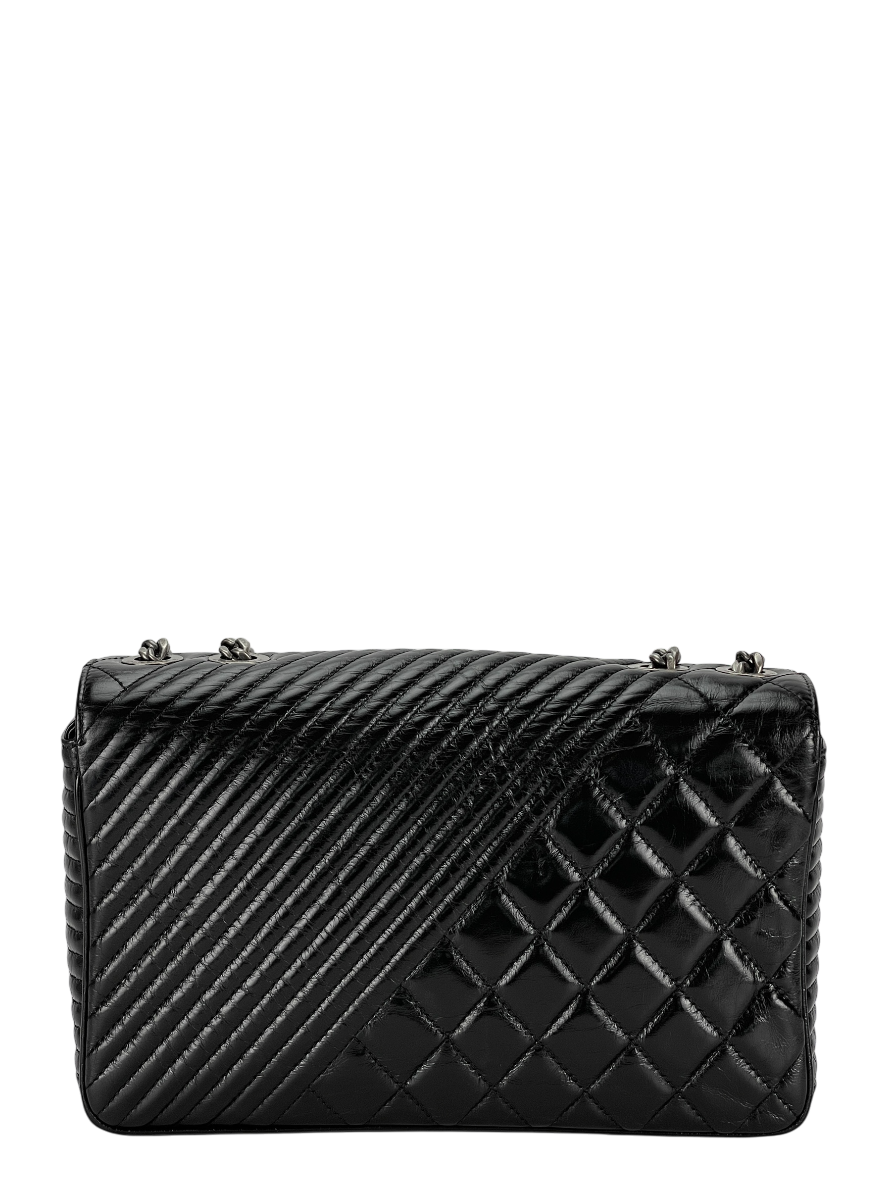 CHANEL - Coco Boy Medium Quilted Glazed Calfskin Chain Flap Bag 