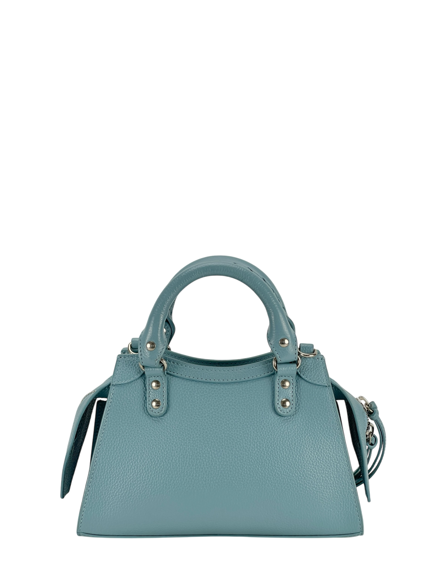 BALENCIAGA - Blue Calfskin Neo Classic City Mini Bag Sliver Hardware