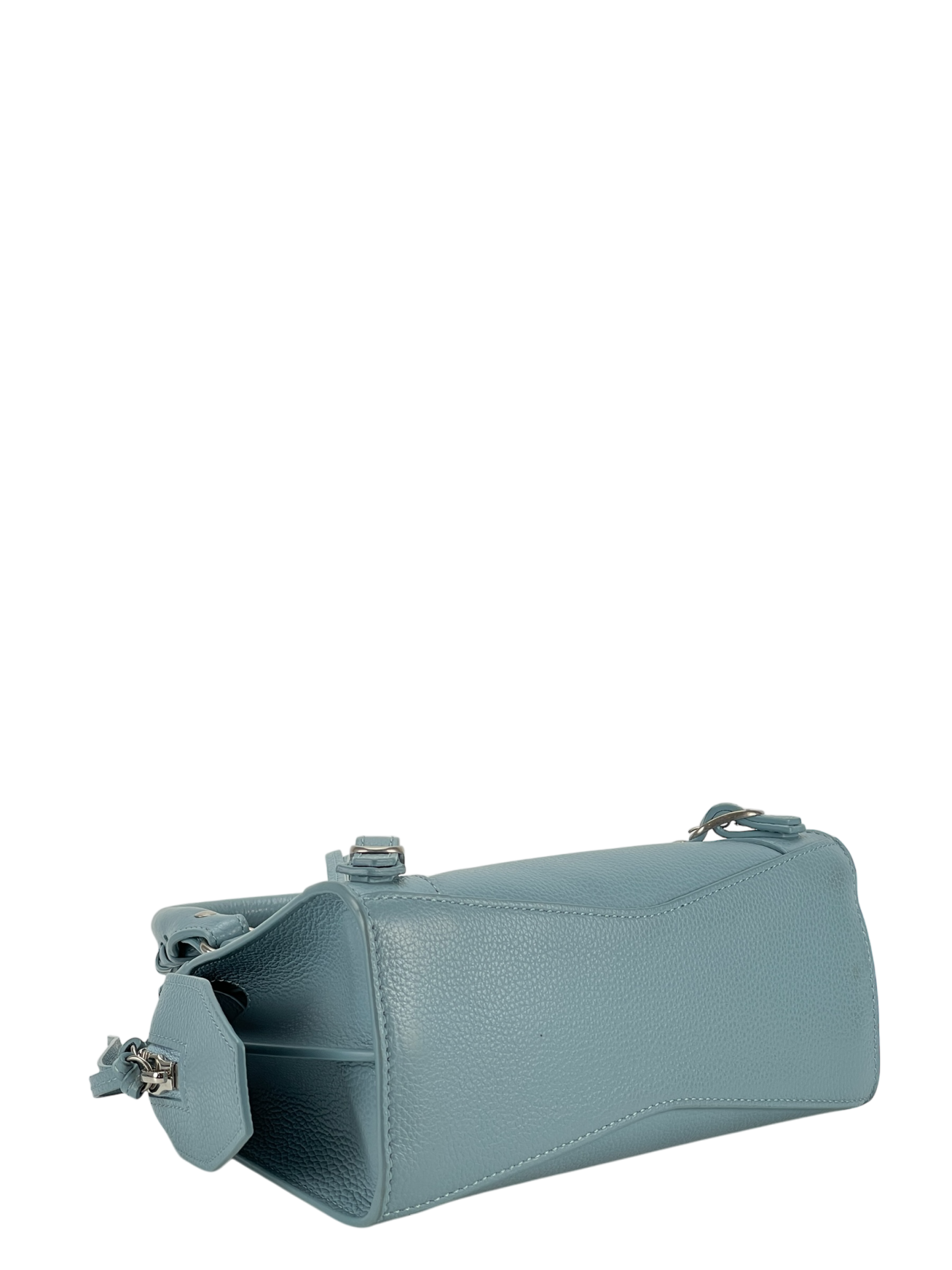 BALENCIAGA - Blue Calfskin Neo Classic City Mini Bag Sliver Hardware