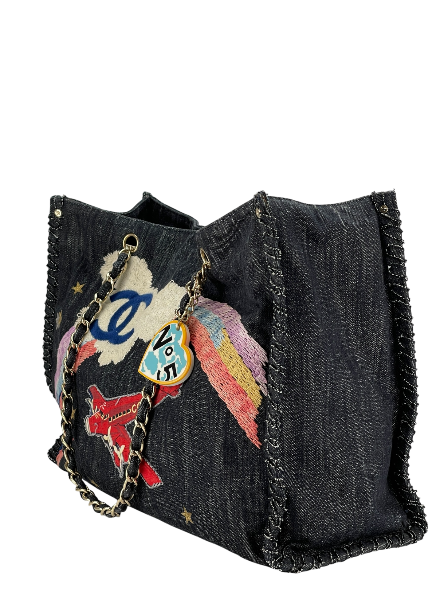CHANEL - Night Flight Denim Chain Tote Bag