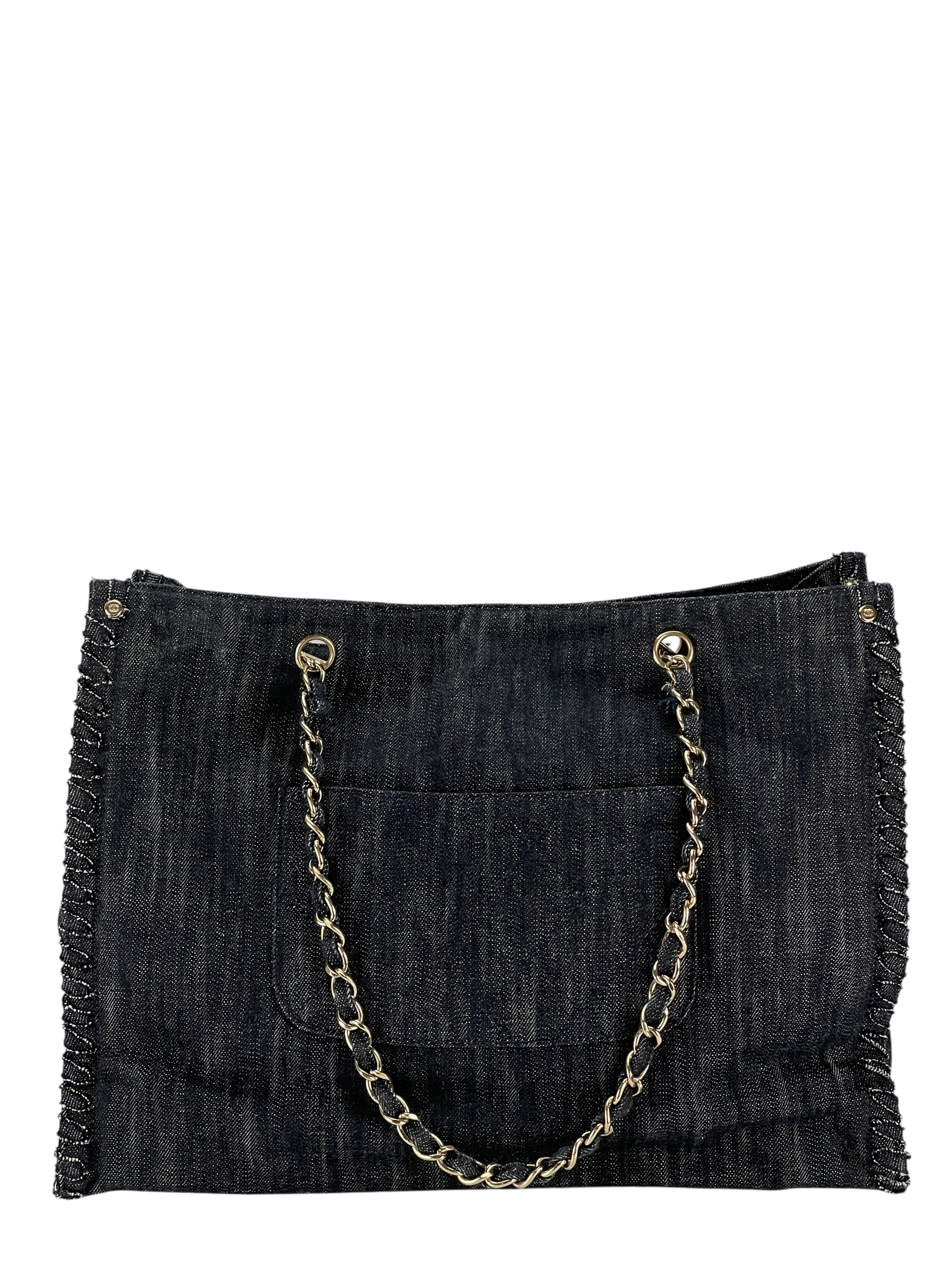 CHANEL - Night Flight Denim Chain Tote Bag