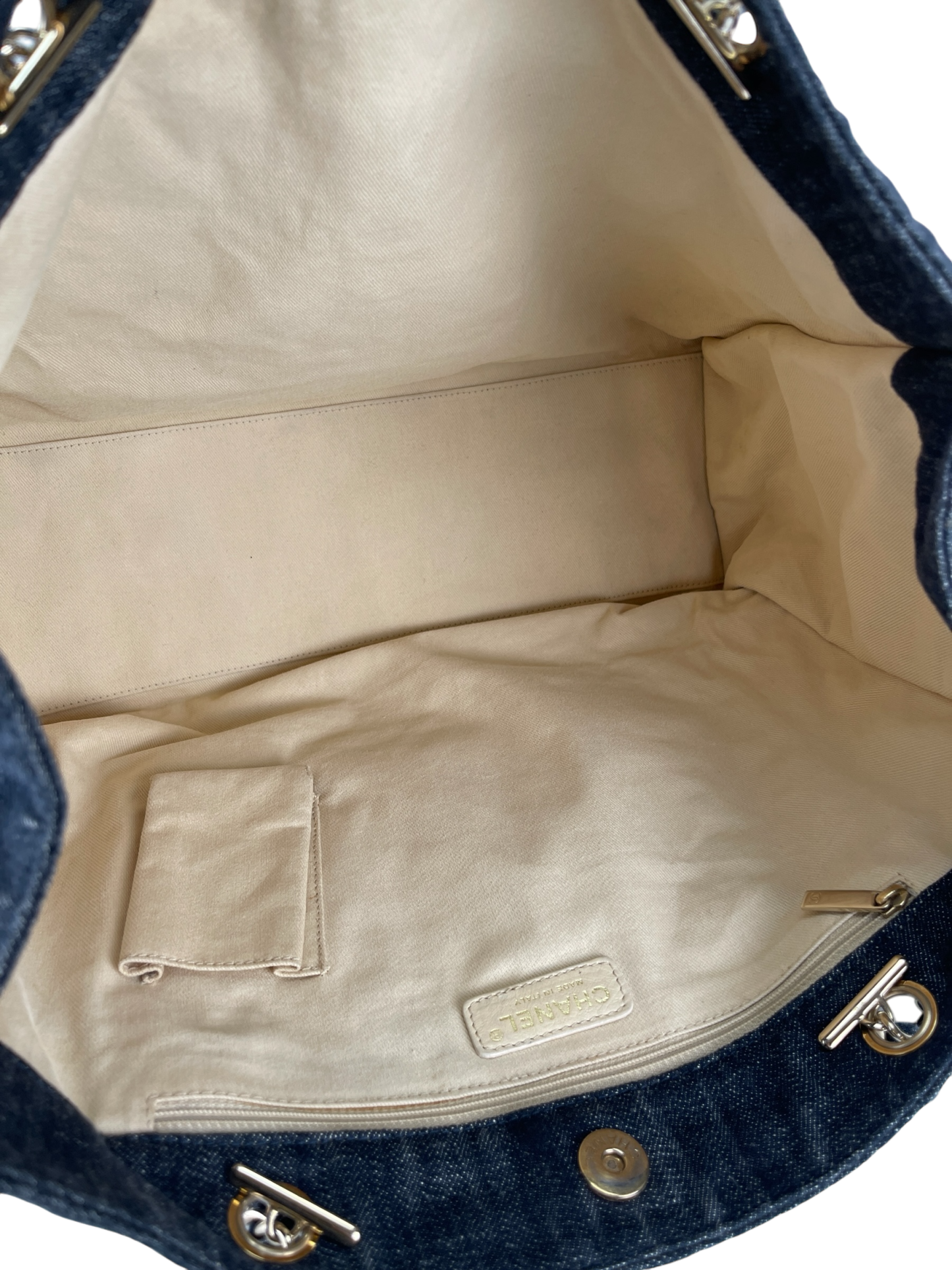CHANEL - Night Flight Denim Chain Tote Bag