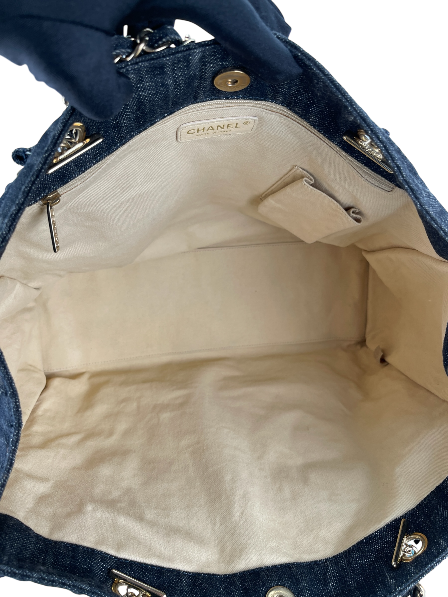 CHANEL - Night Flight Denim Chain Tote Bag