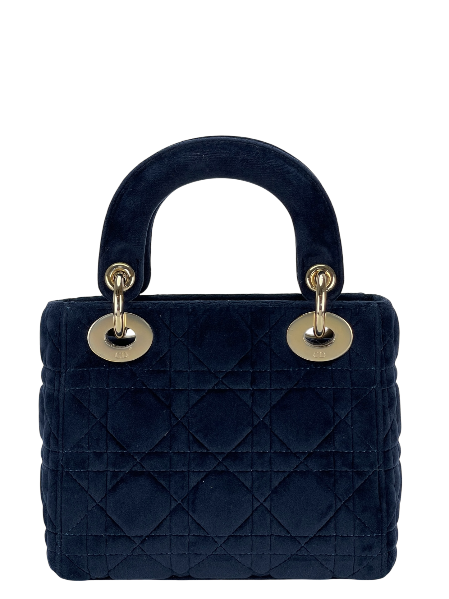CHRISTIAN DIOR - Blue Lady Dior Velvet Handbag