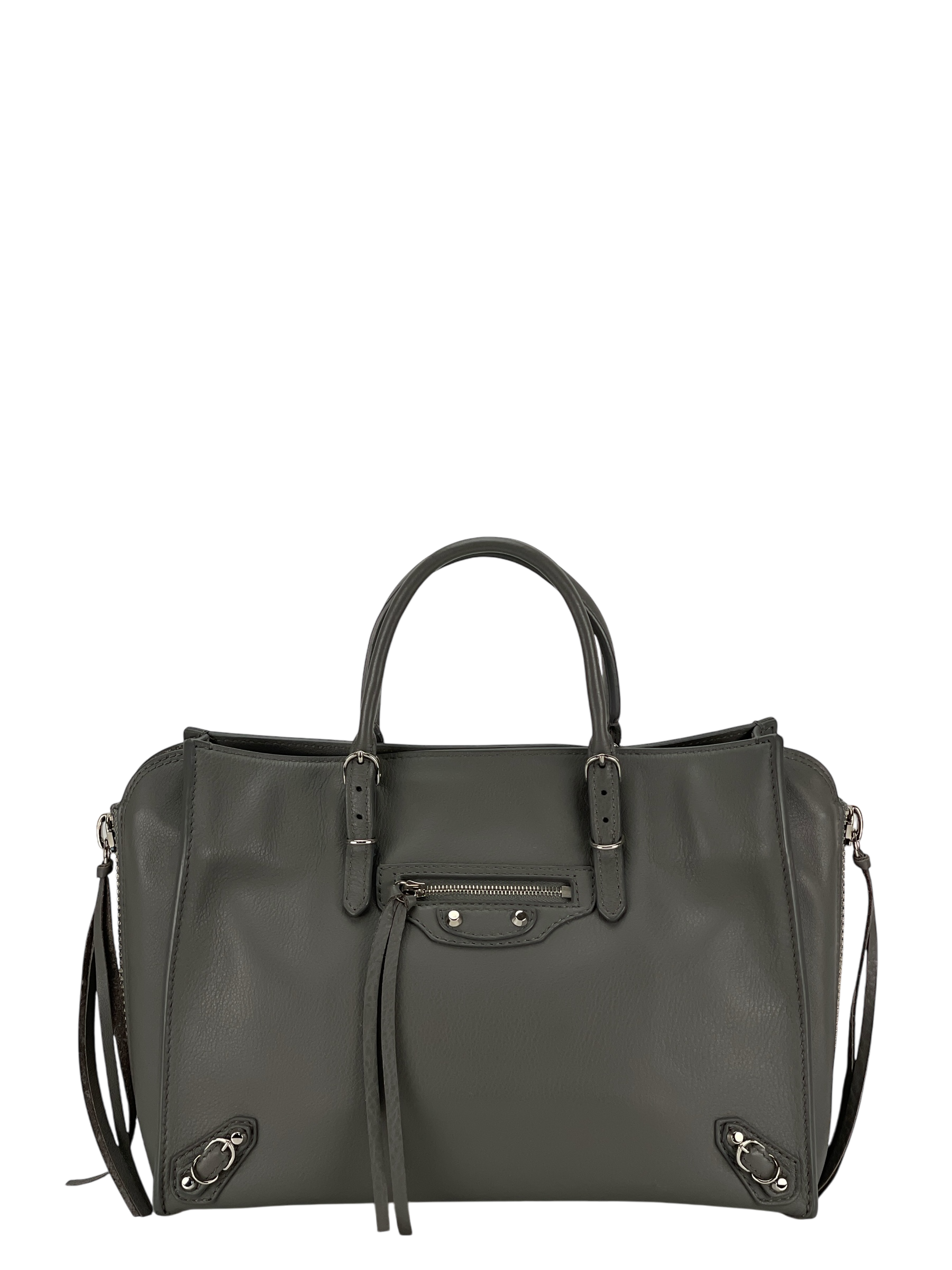 BALENCIAGA - Grey Papier A6 Zip Around 2way Handbag