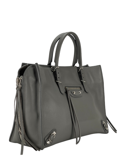 BALENCIAGA - Grey Papier A6 Zip Around 2way Handbag