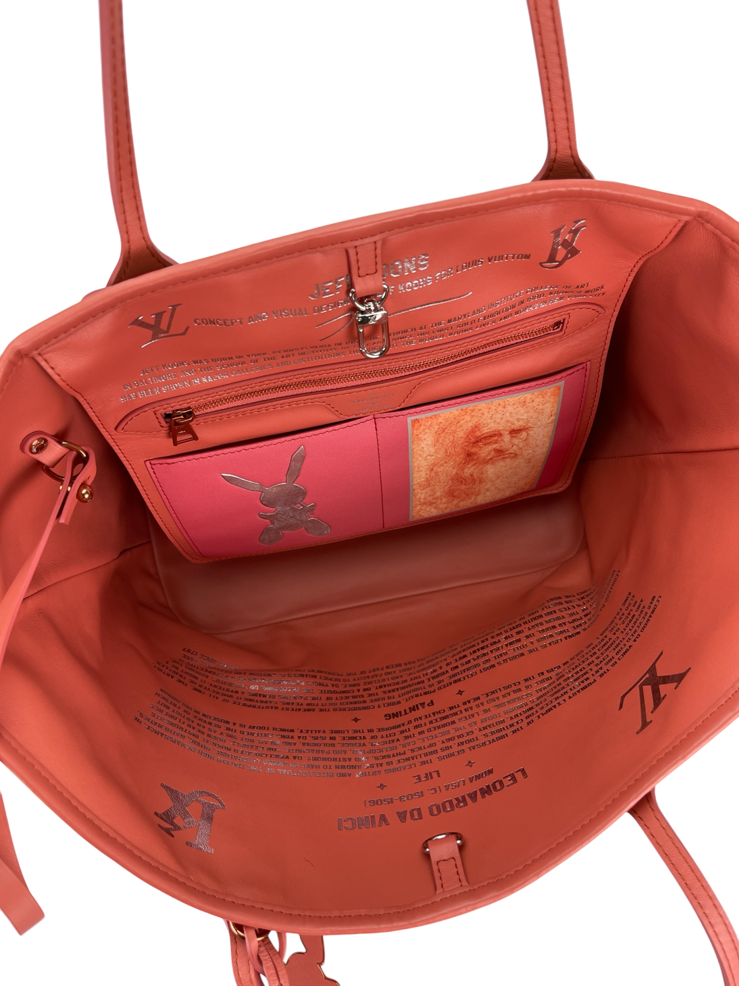 LOUIS VUITTON - Mona Lisa Pink Canvas Neverfull Tote Bag
