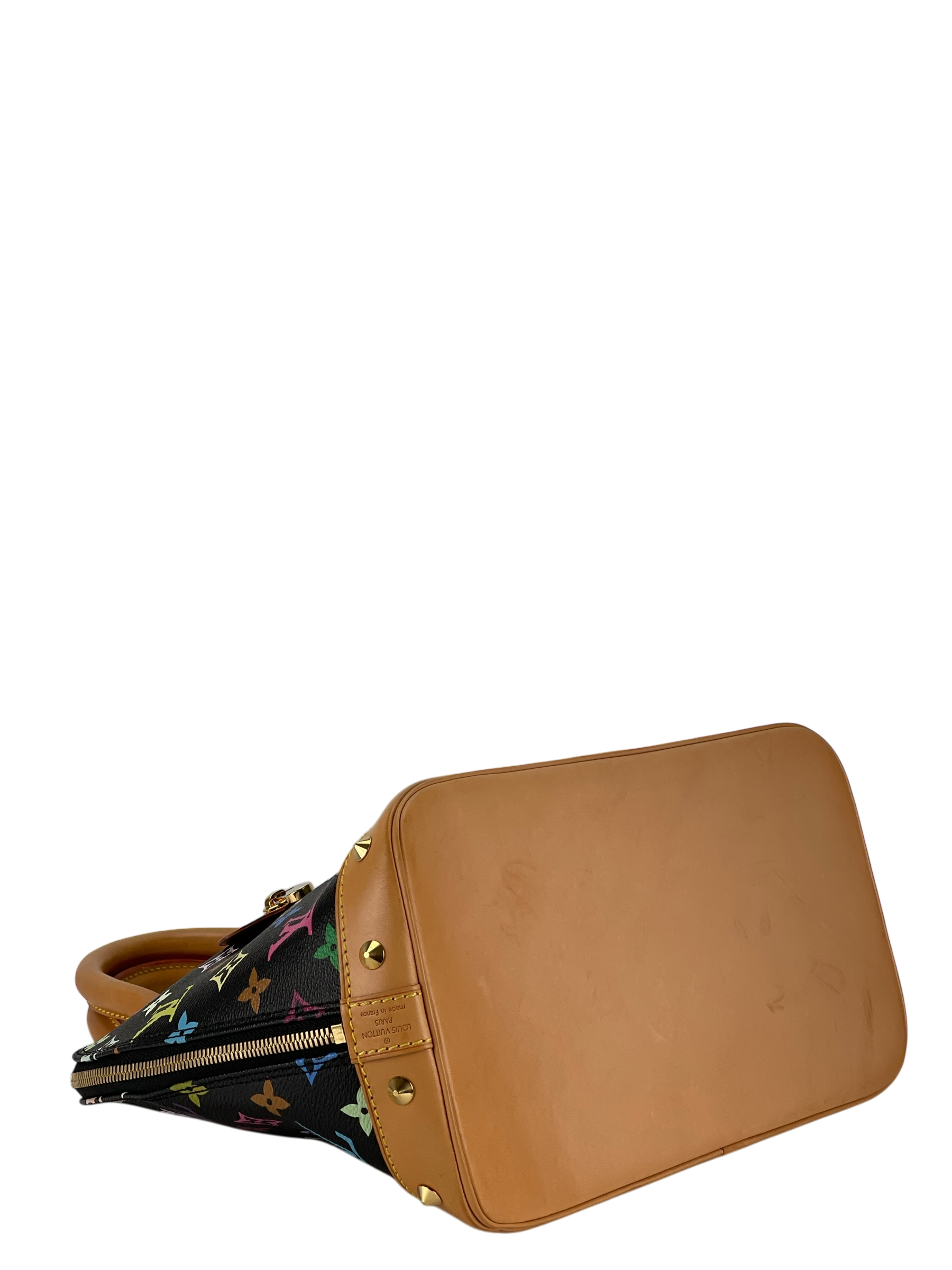 LOUIS VUITTON - Black Multicolor Monogram Alma Coated Canvas Top Handle Bag