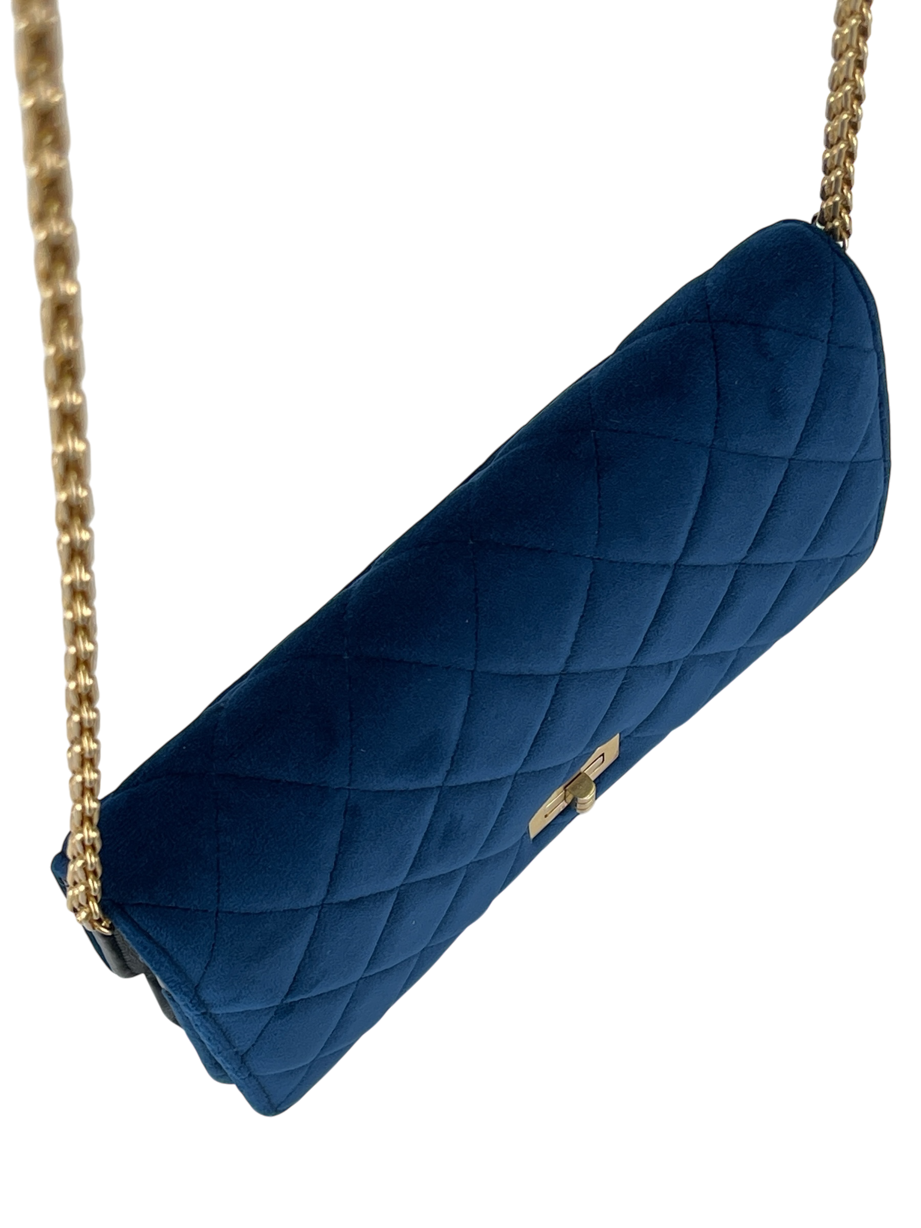 CHANEL -  2.55 Blue Velvet Reissue Quilted Flap Bag