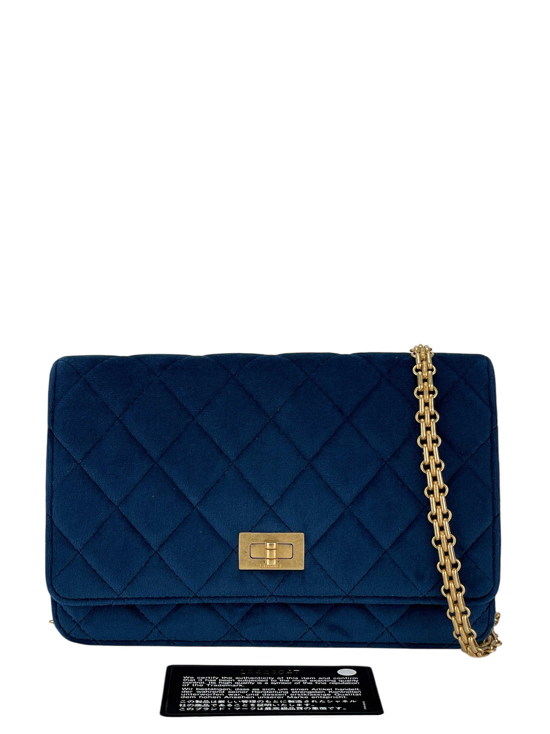 CHANEL -  2.55 Blue Velvet Reissue Quilted Flap Bag