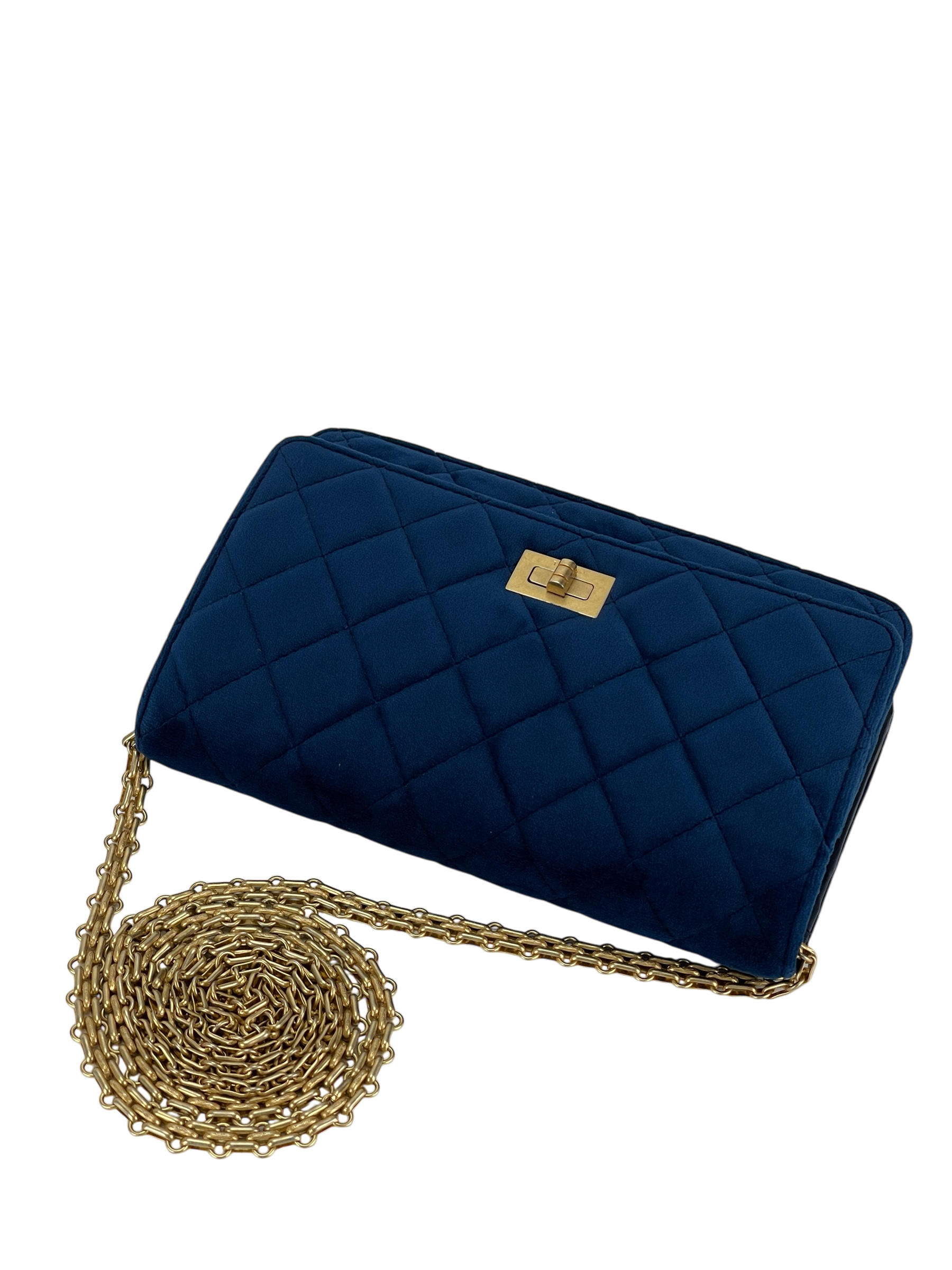 CHANEL -  2.55 Blue Velvet Reissue Quilted Flap Bag