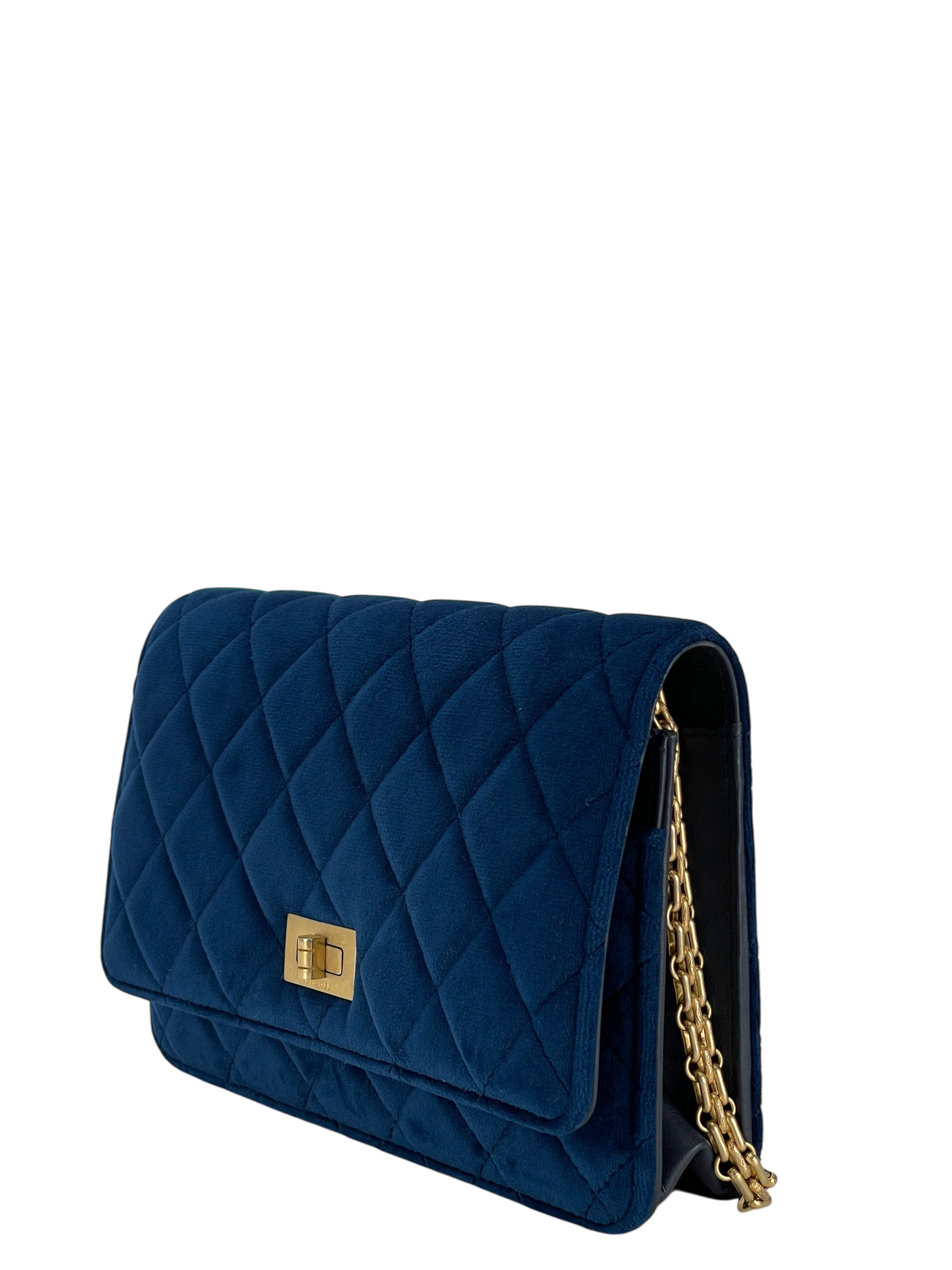 CHANEL -  2.55 Blue Velvet Reissue Quilted Flap Bag