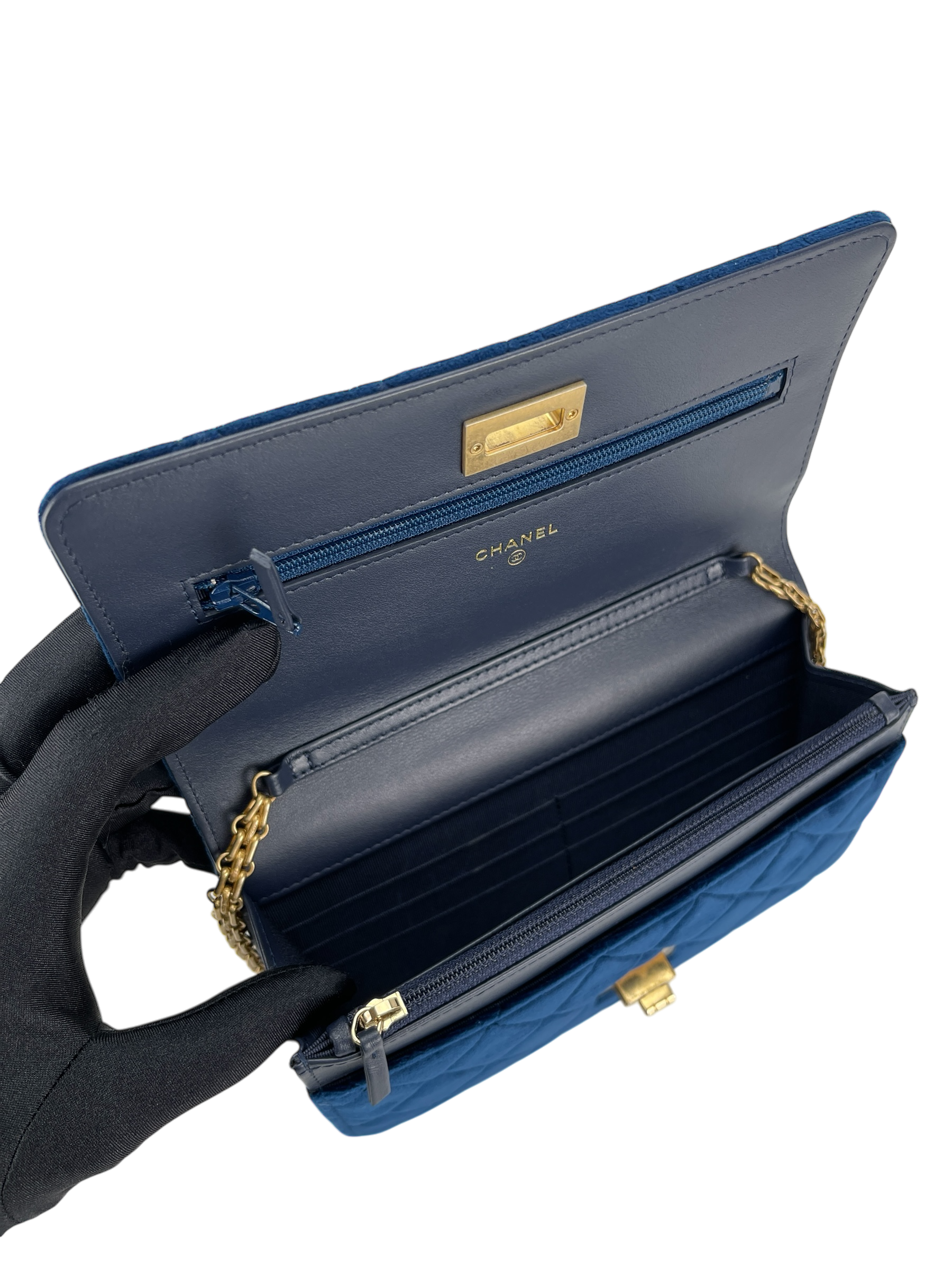 CHANEL -  2.55 Blue Velvet Reissue Quilted Flap Bag