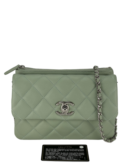 CHANEL - Mint Green Daily Zippy Crossbody Bag Handbag