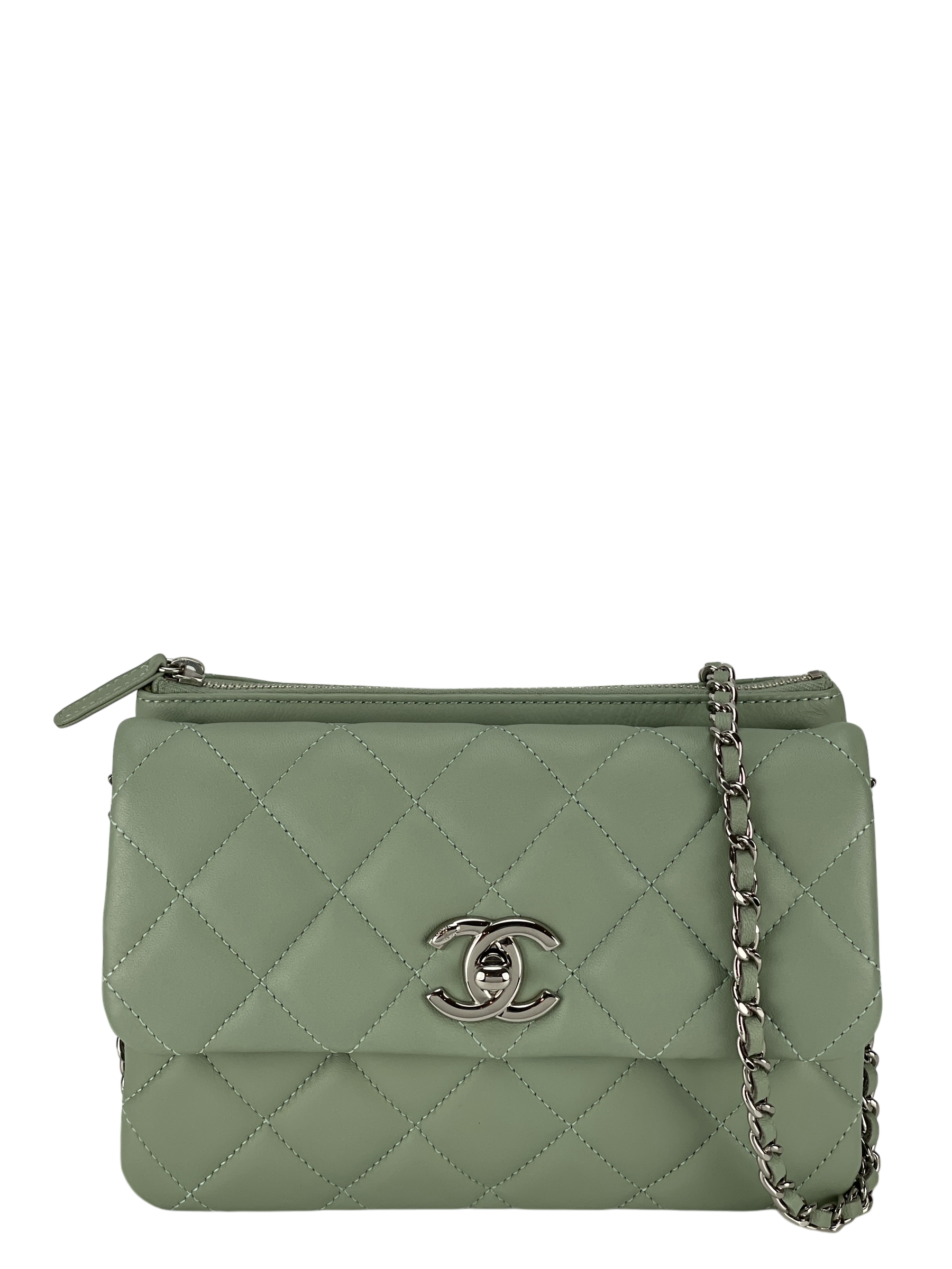 CHANEL - Mint Green Daily Zippy Crossbody Bag Handbag