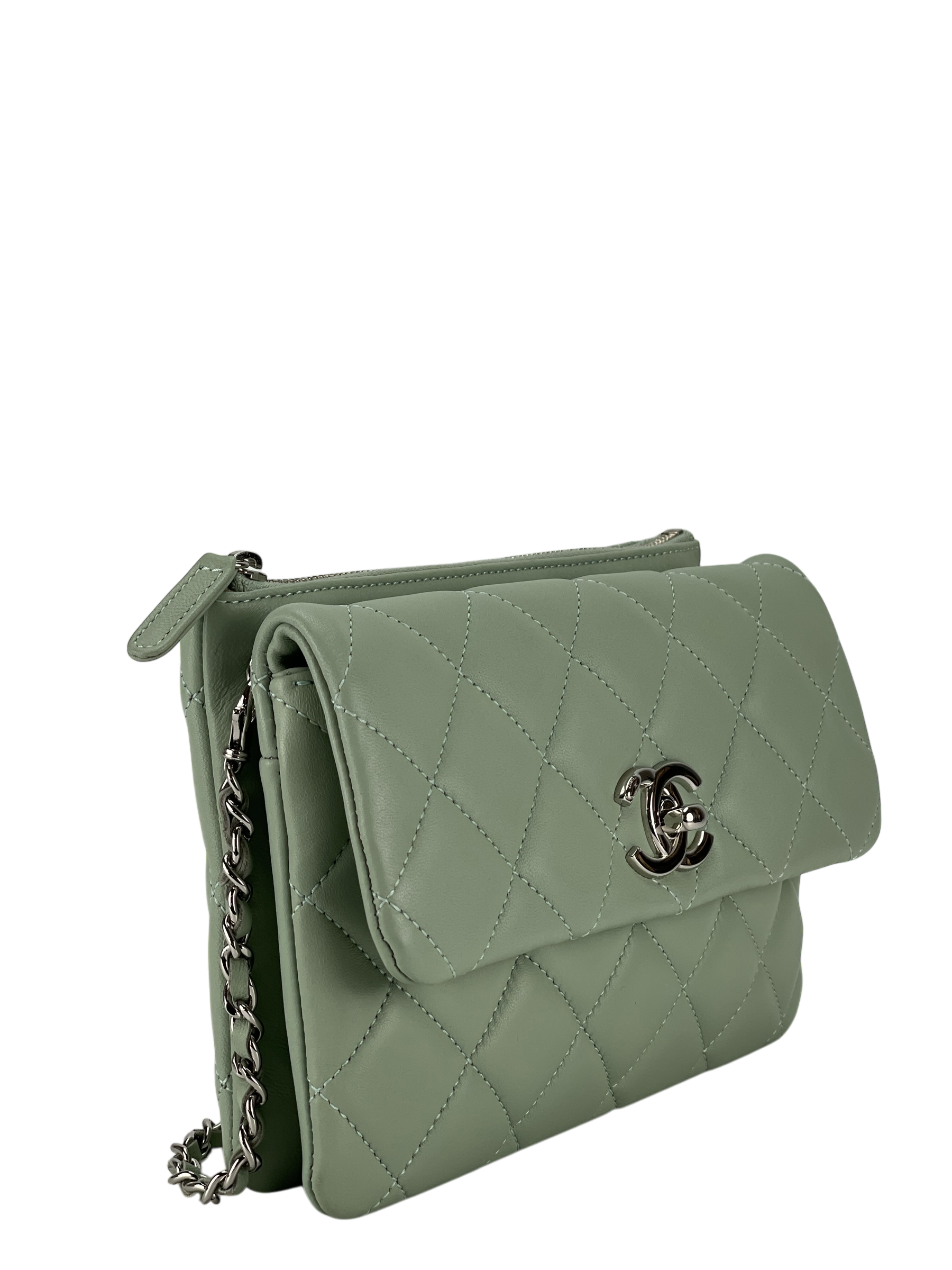CHANEL - Mint Green Daily Zippy Crossbody Bag Handbag