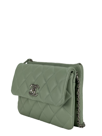 CHANEL - Mint Green Daily Zippy Crossbody Bag Handbag
