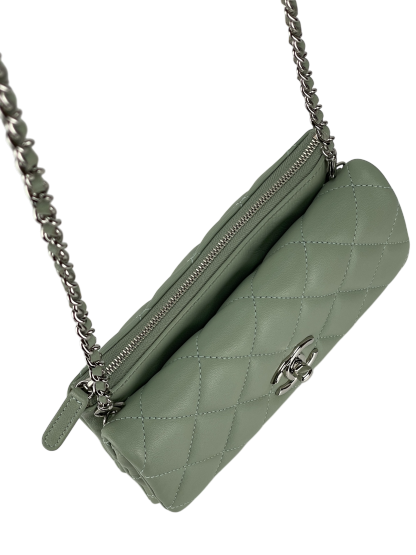 CHANEL - Mint Green Daily Zippy Crossbody Bag Handbag