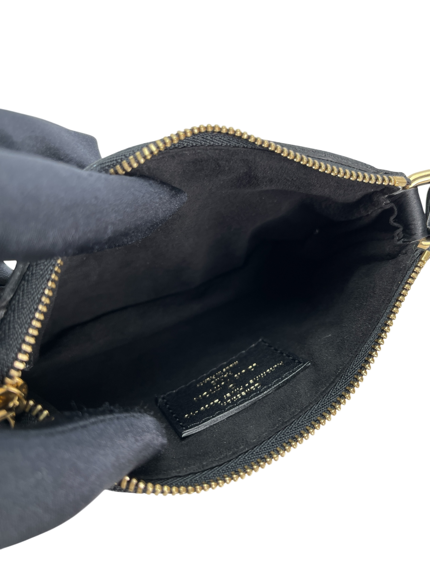 LOUIS VUITTON - Monogram Eclipse Accessory Mini Pochette Handbag Brown Gold Hardware