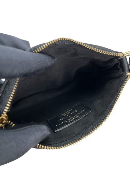 LOUIS VUITTON - Monogram Eclipse Accessory Mini Pochette Handbag Brown Gold Hardware