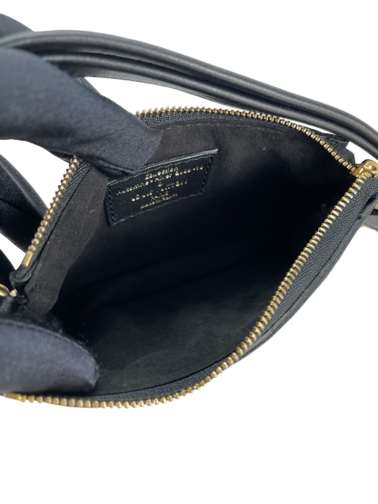 LOUIS VUITTON - Monogram Eclipse Accessory Mini Pochette Handbag Brown Gold Hardware