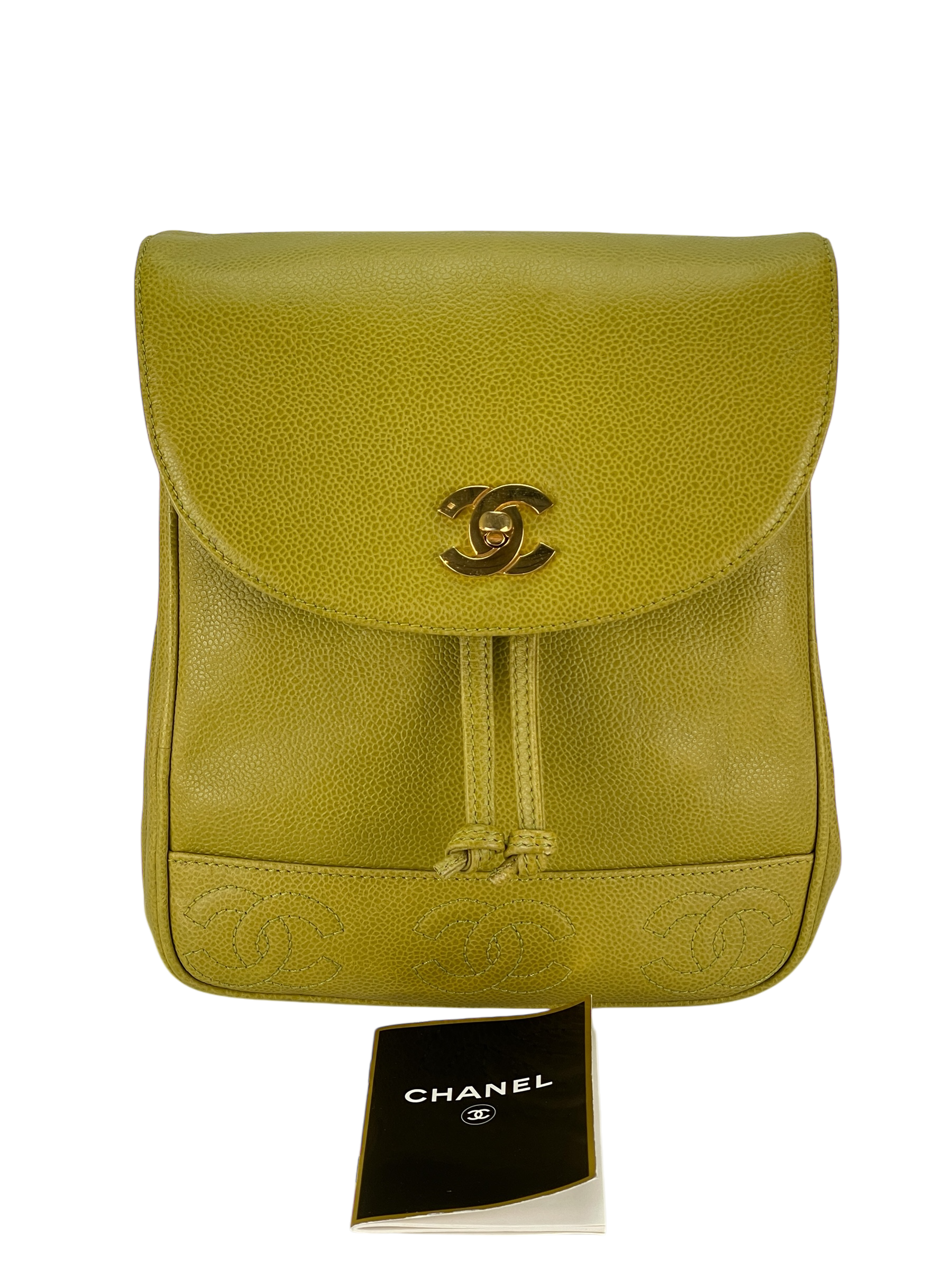 CHANEL - Green Caviar Triple CC Backpack