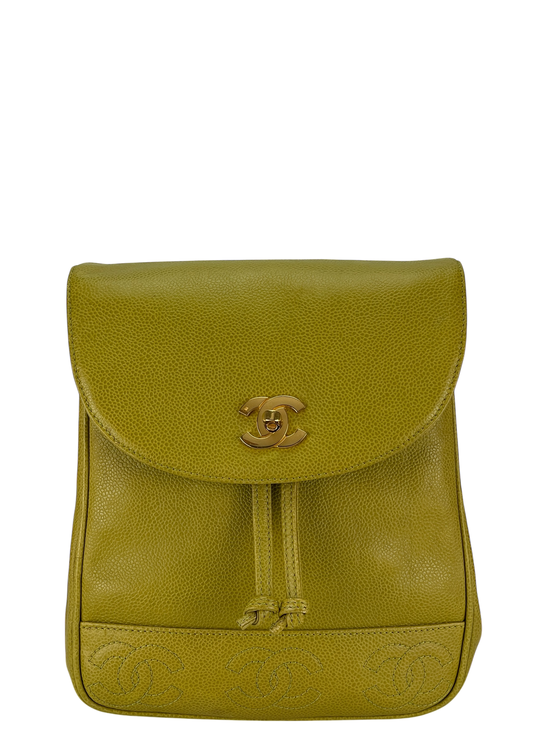CHANEL - Green Caviar Triple CC Backpack