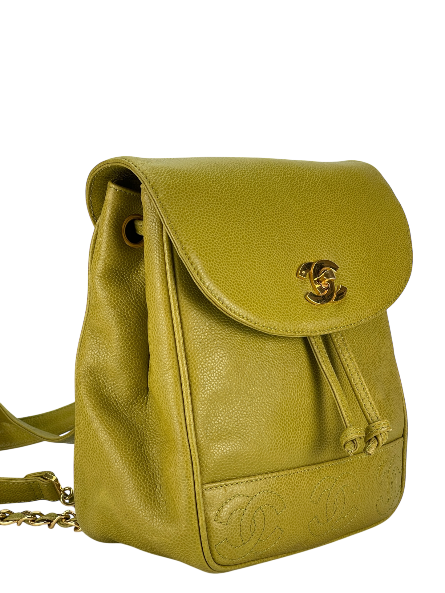 CHANEL - Green Caviar Triple CC Backpack