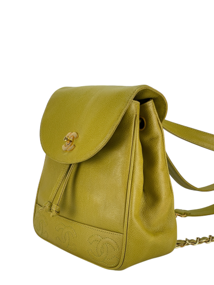 CHANEL - Green Caviar Triple CC Backpack