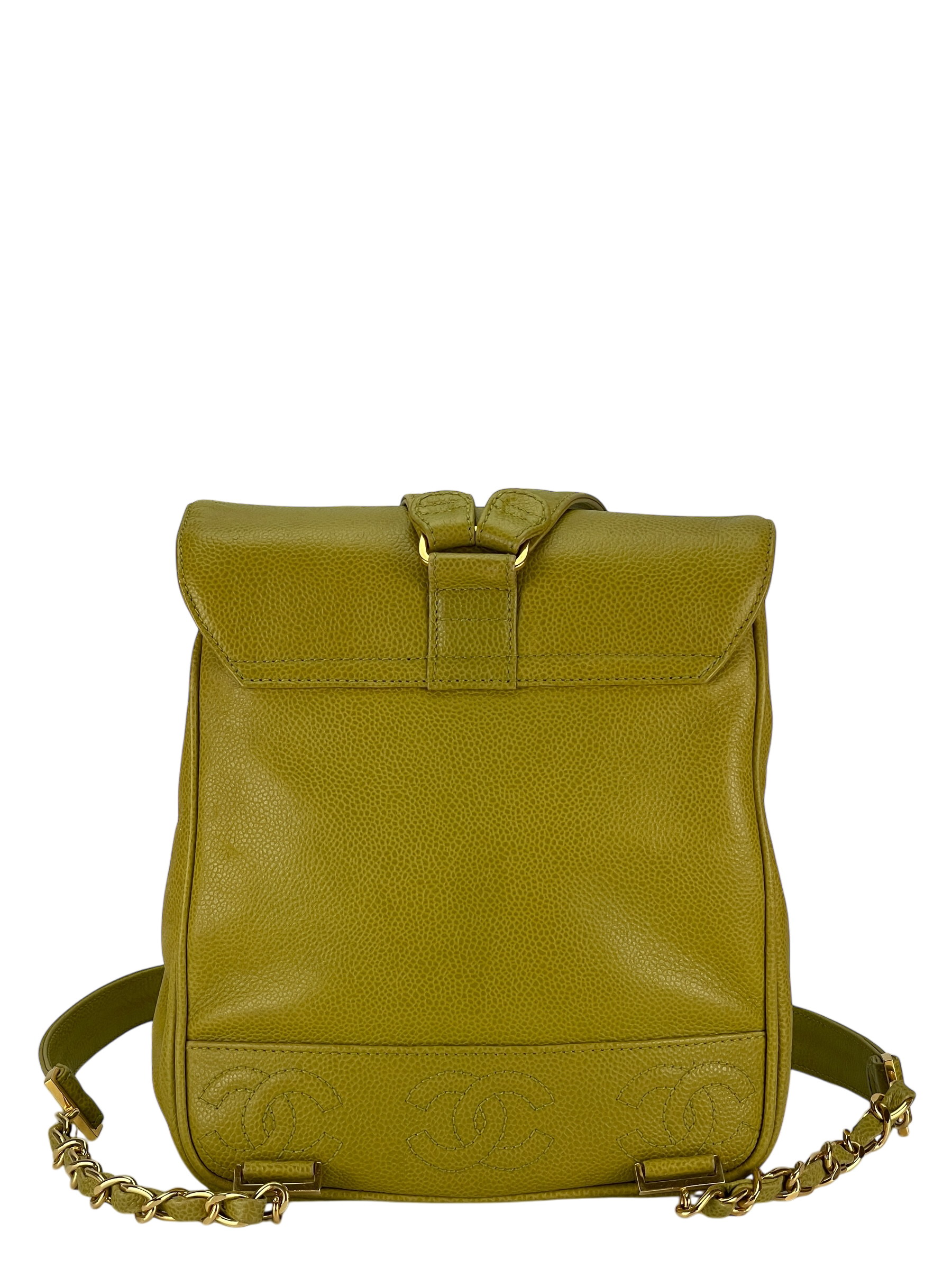 CHANEL - Green Caviar Triple CC Backpack