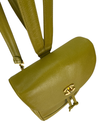 CHANEL - Green Caviar Triple CC Backpack
