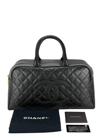 CHANEL - Black Caviar Bowling Handbag